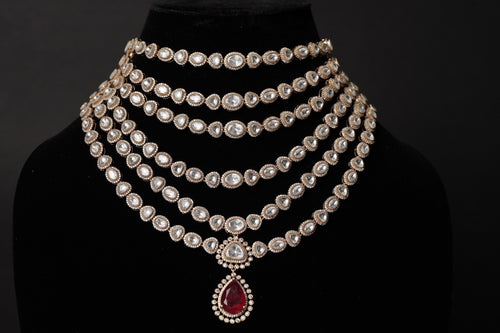 Multilayered Moissanite Necklace Set