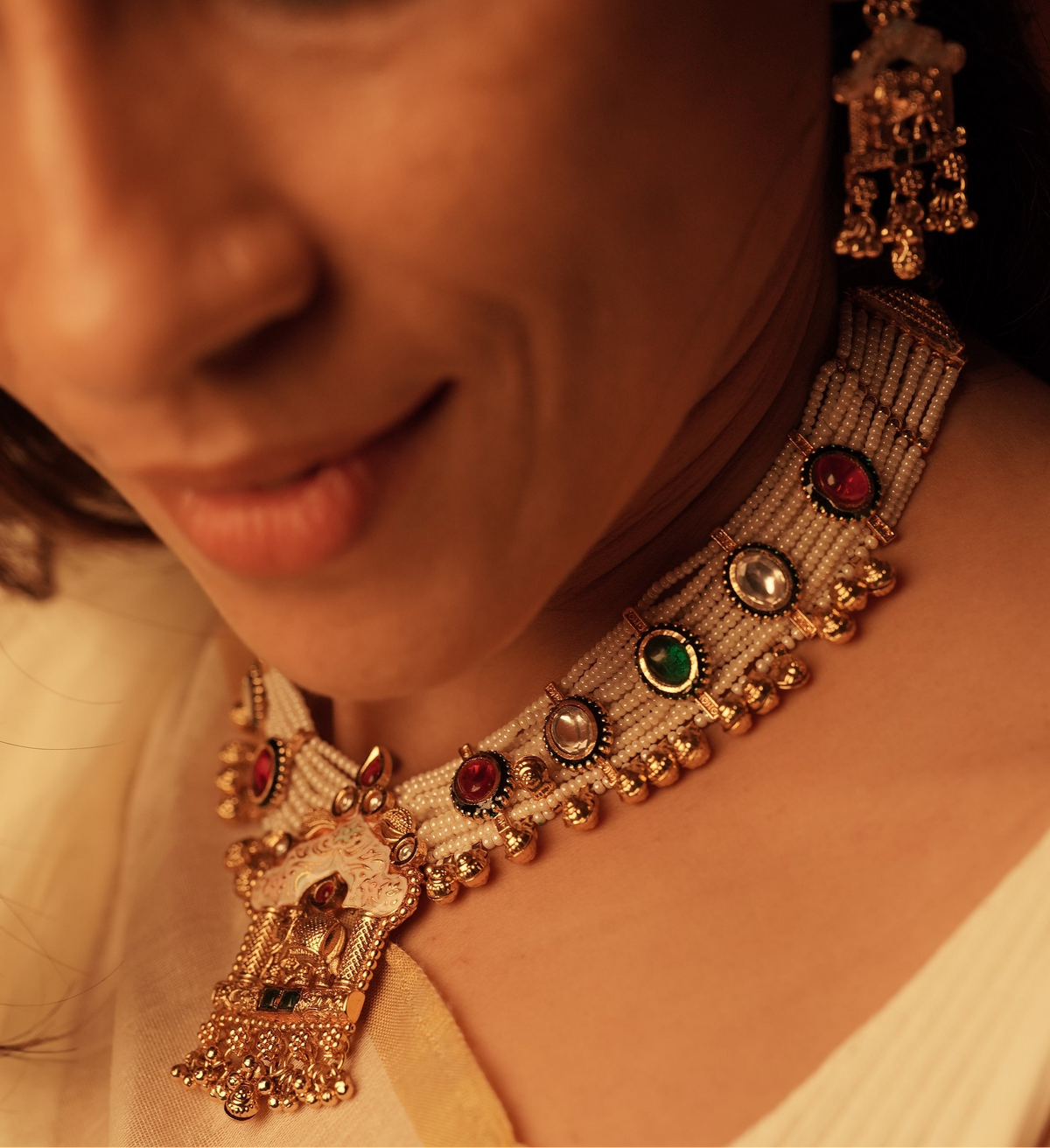 Heritage Elephant Motif Necklace Set