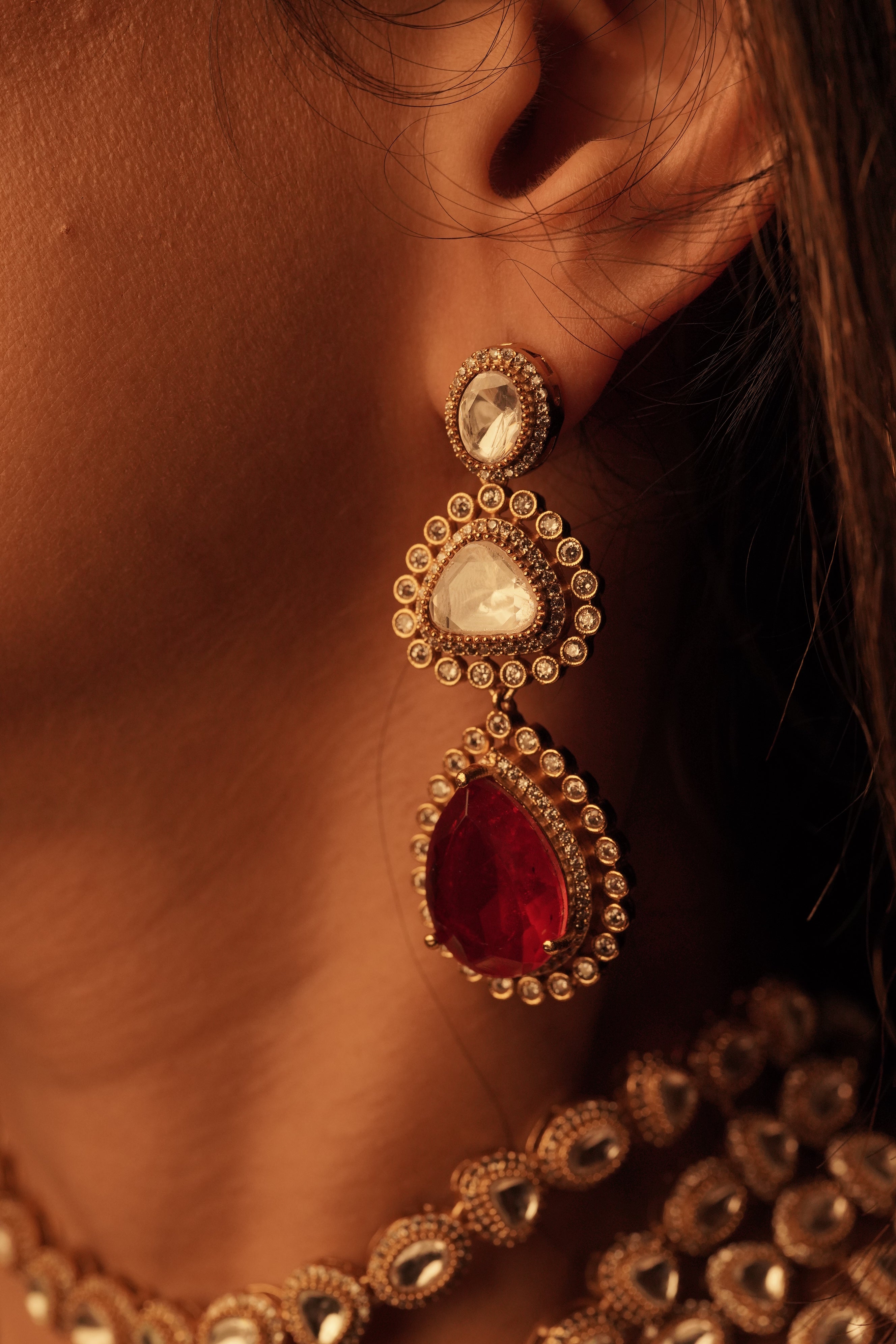 Multilayered Moissanite Necklace Set
