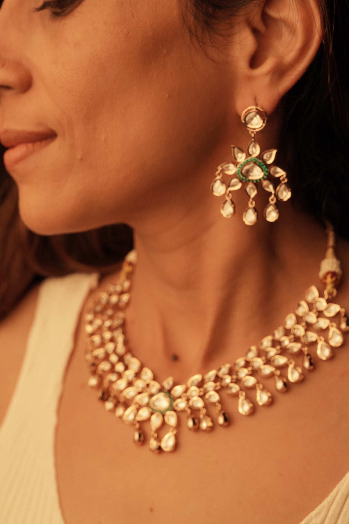 Sparkling Moissanite Necklace Set