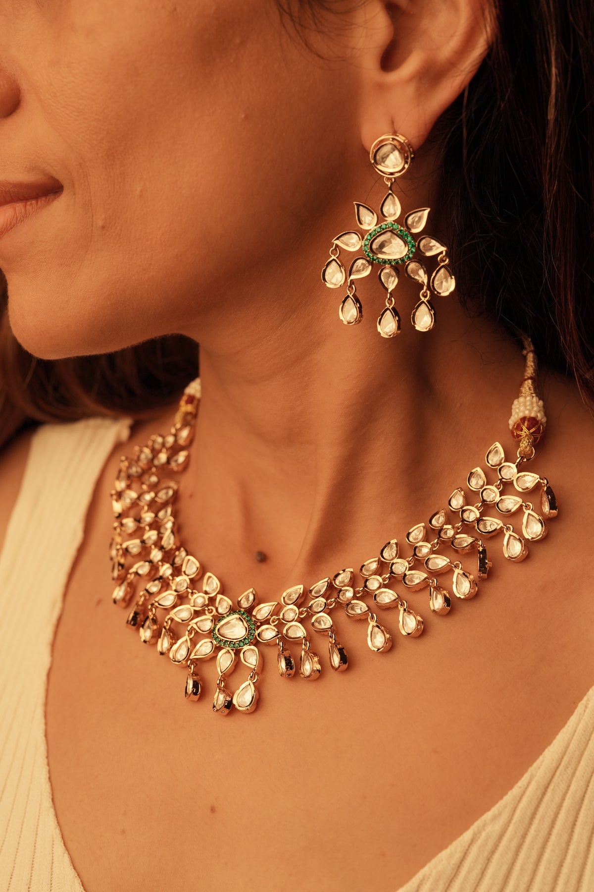 Sparkling Moissanite Necklace Set