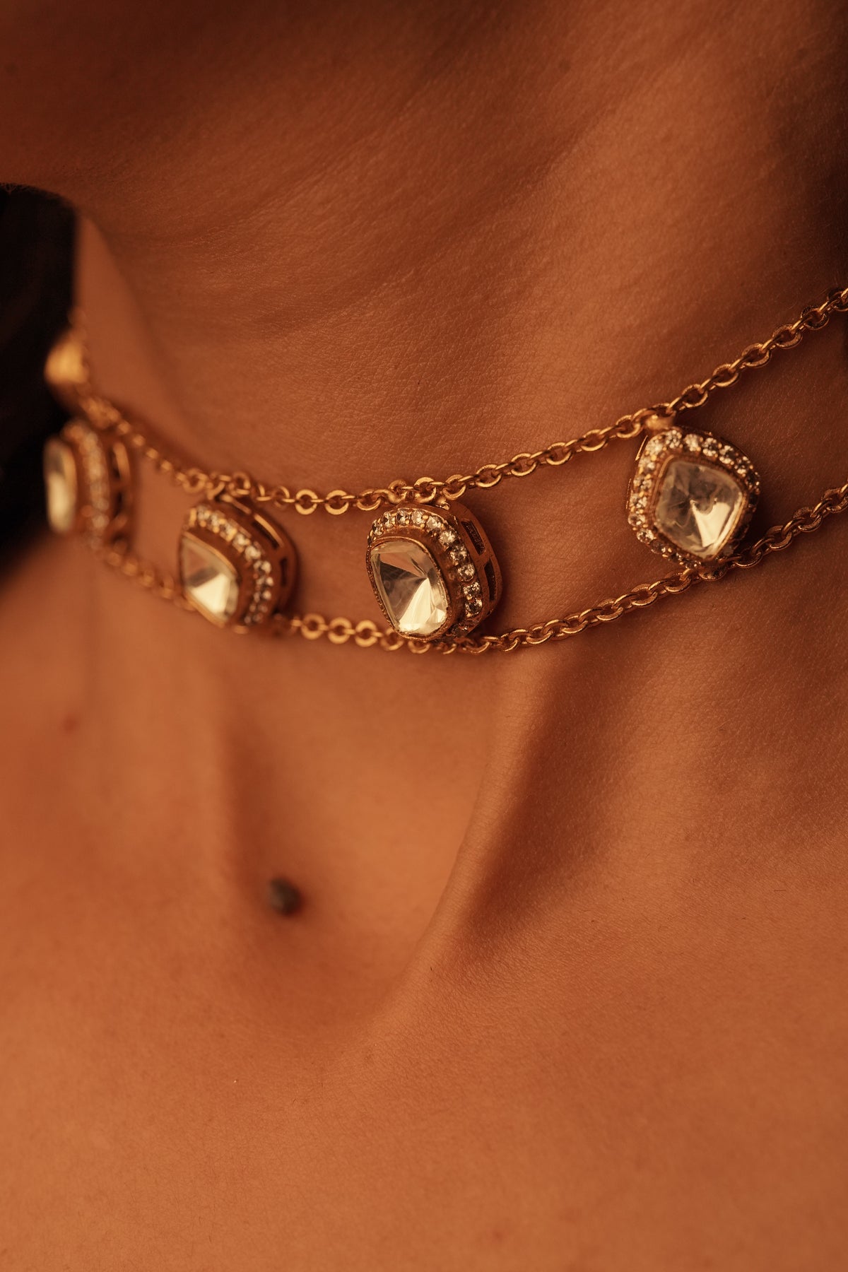 Polki choker minimal necklace set